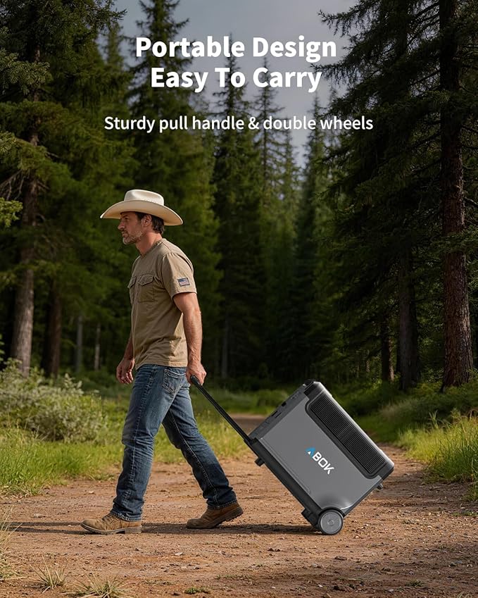 ABOK Ark3600 Portable Power Station with Ark3600E Extra Battery, 7680Wh LiFePO4 Solar Generator Bundle, 3600W Output, Expandable to 11520Wh, UPS, 15 Ports, App for Home Backup, Camping, RVs