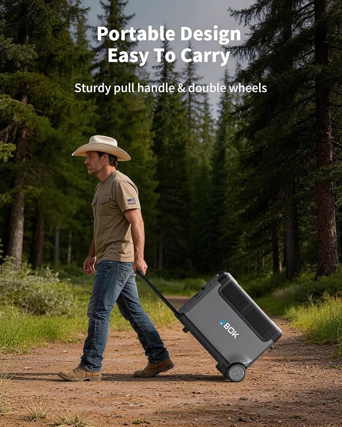 ABOK Ark3600 Portable Power Station, 3840Wh LiFePO4 Battery, Expandable to 11520Wh, 3H Fast Charge, 15 Outlets, UPS 10ms, 3600W Solar Generator for Home Backup, Camping, RV