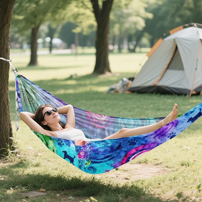 Watercolor Swirl Pet Camping Hammock Fabric for Outside Patio Garden