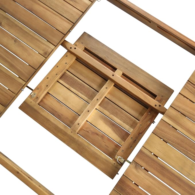 Christopher Knight Home Unta Acacia Wood Outdoor Dining Set for 6, Slatted Design Patio Dining Table Set for 6, Extendable Dining Table for Outdoor Gathering, Dining Chairs with Cushions, Teak