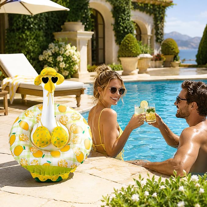 Porch Goose Summer Outfits 23 Inch - Hawaiian Bikini Lawn Goose Costume for Luau Party, Outdoor Garden Patio Yard Decor, Pool Party - Goose Clothes Durable Gift