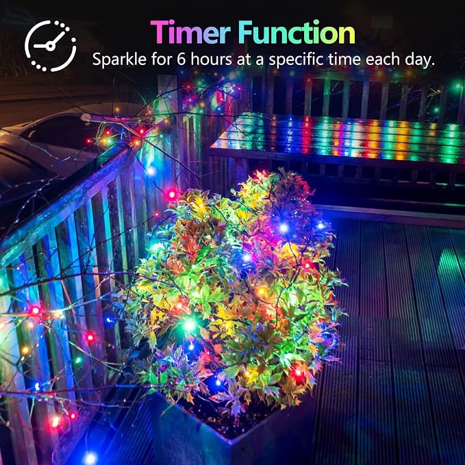 2 Pack 200 LED Fairy Lights Battery Operated with Remote, 66 FT Multicolor | Cuttable, 8 Modes, Memory, Dimmable, Waterproof Battery String Lights with Timer for Indoor Outdoor, Christmas Decorations