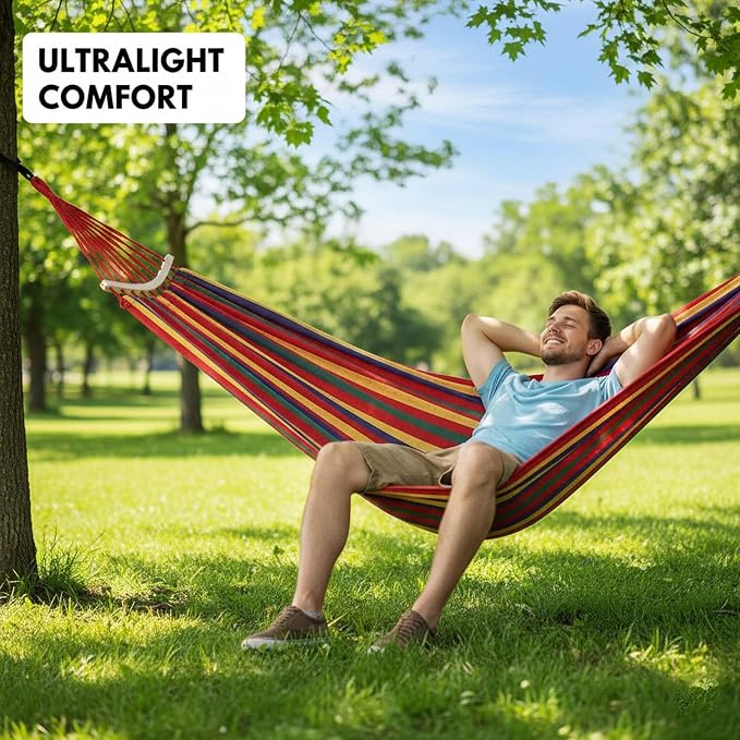 YSUEFIJO Relaxing Hammock Chair for Indoor and Outdoor Use, Hanging Hammock with Portable Design, Comfortable Hammock for Balcony, Patio, Or Garden, Perfect Hanging Hammock for Leisure Or Reading