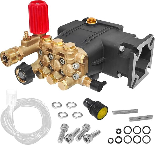 3400 PSI Pressure Washer Pump, 3.0 GPM, 3/4" Shaft Replacement Pump | 2500-3400 psi Restore Cleaning Power • Fits 5–8HP Engines • Brass Head • Replacement Pump for Gas Pressure Washers