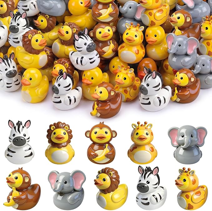 Novabright 100 Pcs Mini Resin Jungle Ducks Tiny Resin Small Jungle Ducks Mini Animal Figurines for DIY Cake Craft Garden Landscape Ornament Potted Decoration Birthday Party Supplies