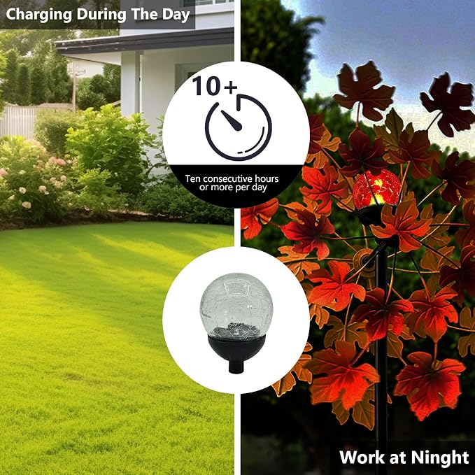 Solar Light Parts - Garden Wind Spinners - Multi-Color Glass Ball Solar Powered Wind Spinner Replacement Parts