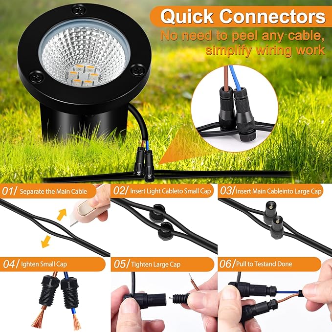 Landscape Lighting - 10W RGB Landscape Lights with Color Changing, 12V-24V Waterproof Outdoor In-Ground Lights for Yard Garden (14)