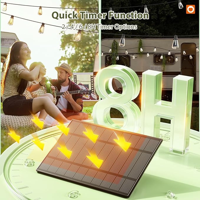 addlon 102(96+6) FT Solar String Lights Waterproof, 30+2 LED Shatterproof | Patio Light Solar Powered with Remote & USB Port 3 Modes, Outdoor Lighting for Camping Backyard Garden