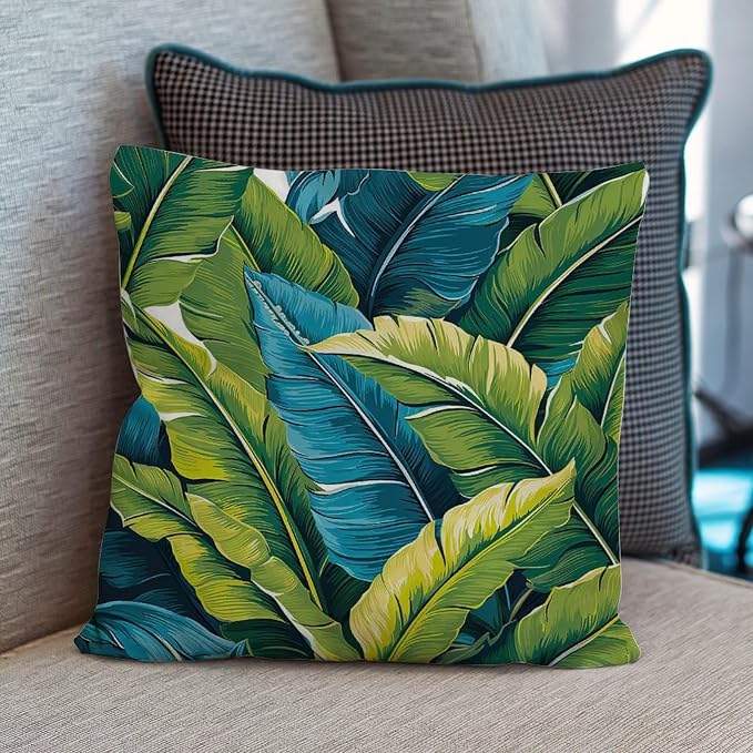 Cushion Cases Turquoise Lime Green Pillows Rustic Teal Blue Aqua Tropical Pillow Cover Accent Decorative Cushion Covers Home Decor for Couch Garden Tent Balcony 18x18 in
