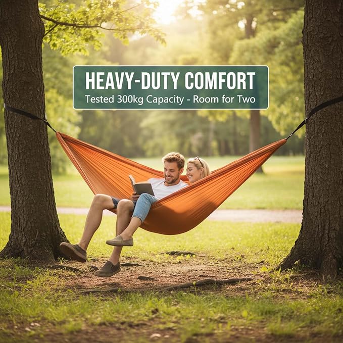 YSUEFIJO Relaxing Camping Hammock, Outdoor Hammock Perfect for Travel Or Backyard, Hanging Hammock Lightweight and Portable, Easy to Hang, Comfortable Lounge, Weight Capacity 300kg