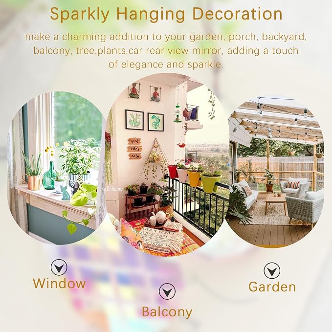 Set 2 Crystal Sun Catcher Prisms Pendant for Window Hanging Decor,3inch | AB Colored,Crystal Suncatchers,Rainbow Maker,Light Catcher For Home Indoor Garden Christmas Tree Ornament,Gift FOr Women