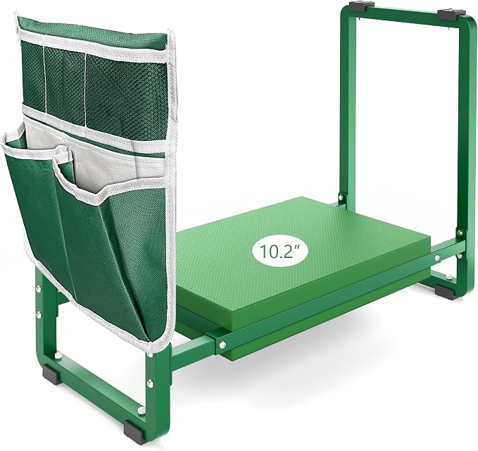 Garden Kneeler and Seat, 10.2" Wider Heavy Duty Thick for Kneeling and Seat | Multifunctional Kneeler Bench, Gardening Gifts for Women, Seniors Grandparents, Green