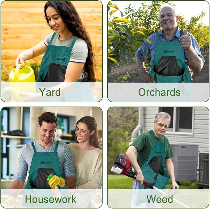 Gardening Apron, Garden Apron with Pockets for Women and Men, Farm Apron for Harvesting Picking Weeding