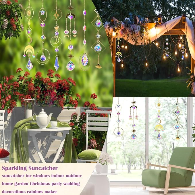 DIY Suncatcher Kit 400pcs Sun Catchers Supplies Arts and Crafts for Adults | Window Hanging Sun Catcher with Chain Rainbow Maker Crystal Prisms Decor for Home Garden Party Wedding Ornament