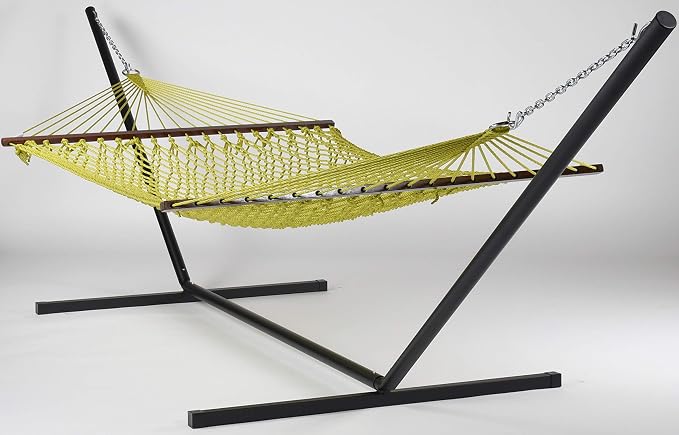 Rope Hammock and Tri Beam Stand (Olive Hammock and Black Stand)