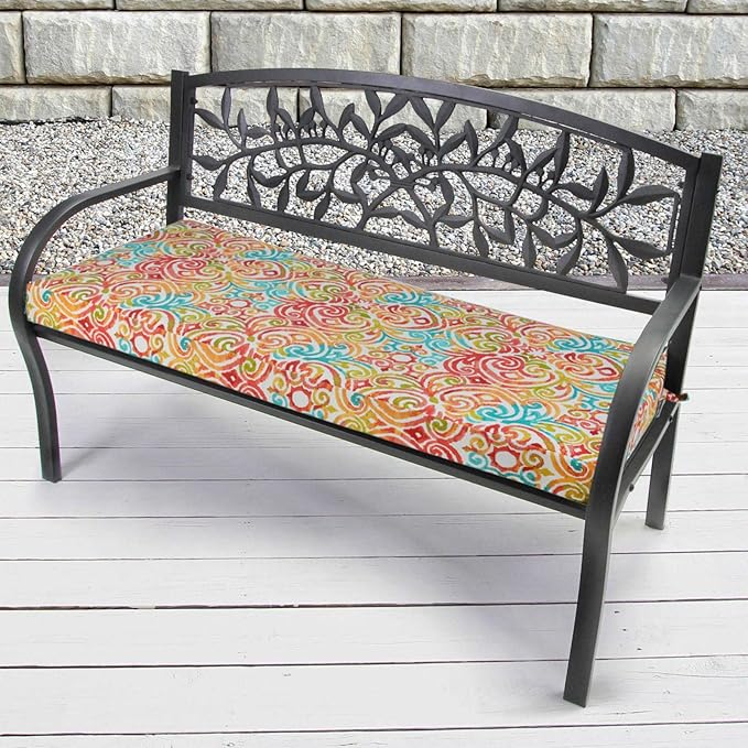 FUNHOME Outdoor Cushion Covers 48" x 18" x 3", No Insert! Patio Cushion Covers for Outdoor Furniture,Water Resistant Patio Bench Loveseat Covers 1 Pack, Corinthian Dapple (Covers ONLY)
