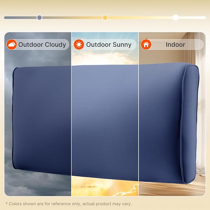 SUNCOZE 14-Piece Outdoor Cushions for Patio Furniture, 25.6"x25.6" Couch Cushion Replacement Designed for 6-Seat Sectional Sofa Sets, Anti-Slip Patio Cushions for Garden, Backyard, Porch (Blue) | 25.6"x25.6" Couch Cushion Designed for 6-Seat Sectional ...