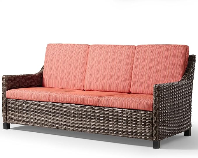Wicker Patio Conversation Set, Outdoor Patio Chair Set with Deep Seating, Wide Armrests & Thick Cushions, All-Weather Outdoor Furniture Set for Patio, Porch, Deck & Backyard