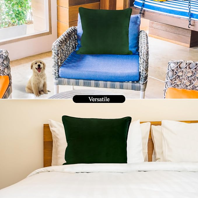 A1 HOME COLLECTIONS A1HC Luxurious Outdoor Waterproof Pillow Covers 22x22 Inches (Pack of 2, Timber Green), Throw Pillow Covers for Pool Areas, Garden, Sofa, Chairs, Beds, Tent, Patio