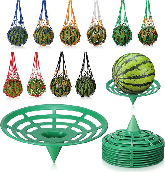 Irenare 20 Pcs Watermelon Net and Reusable Melon Cradles Hammock Watermelon Hammock Net for Garden Pumpkin Support Plant Honeydew Cantaloupes Ground Rot Holds up to 8lbs (Classic)