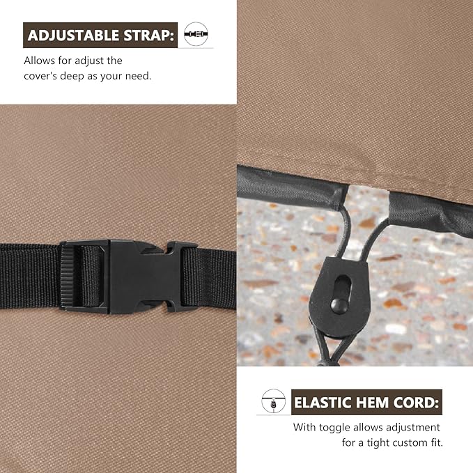 ULTCOVER Rolling Dining Prep Table Cart Cover 48L x 24W x 34H inch for Outdoor Garden Patio Kitchen Food Serving Worktable