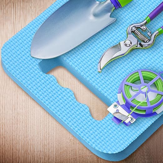 Riakrum 40 Pcs Garden Kneeling Pad Garden Knee Pad Thick Foam Knee Mat Waterproof Cushion for Kneeling Multi Functional and Church Kneeler for Praying, Baby Bath, Yoga, 15.4 x 6.7 Inch (Blue)