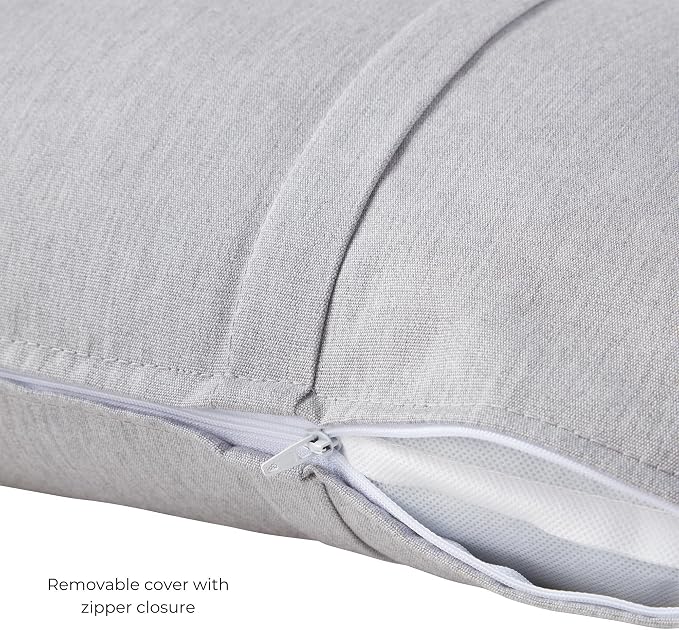 Sunbrella Rectangular Outdoor Throw Pillows 21x14 Set of 2 - Corded Lumbar Patio Accent Pillows with Pleated Design & Removable Zipper Covers – Weather & Fade Resistant Pillows, Canvas Granite