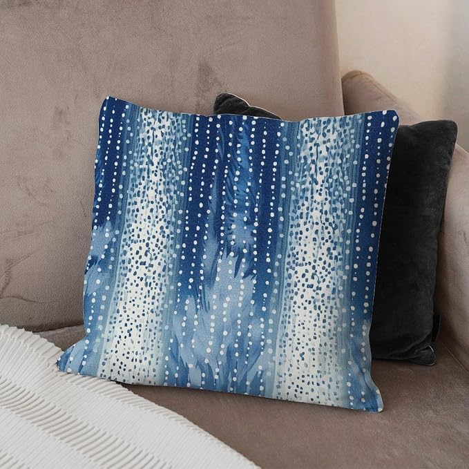 Antelope Aqua Animal Cushion Cases White Blue Animal Strip Throw Pillow Cover Retro Throw Pillow Covers Farmhouse Decorative for Patio Furniture Garden 22x22 in