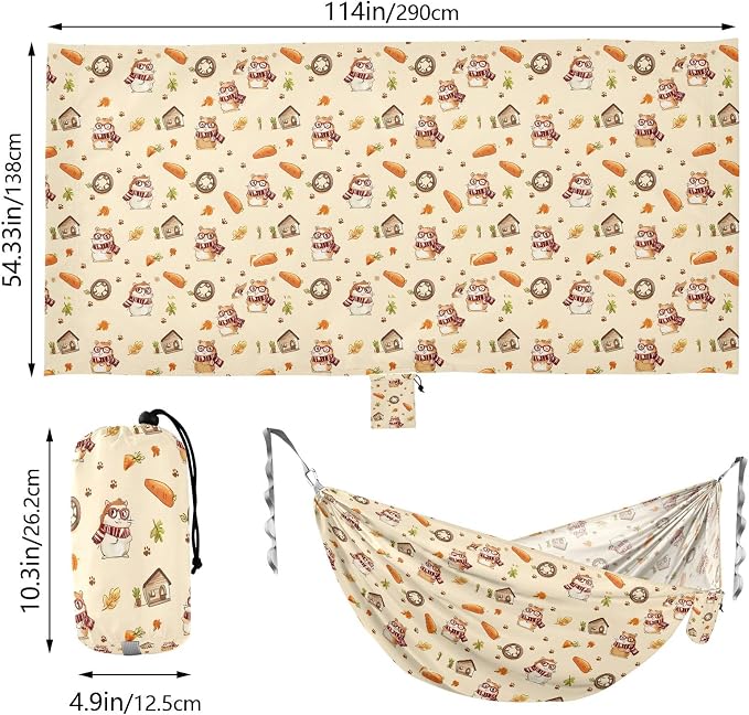 Camping Hammock Outdoor Hammocks for Outside Hamster Fall Cute Beach Trees Portable Lightweight with Pockets Tree Straps Indoor