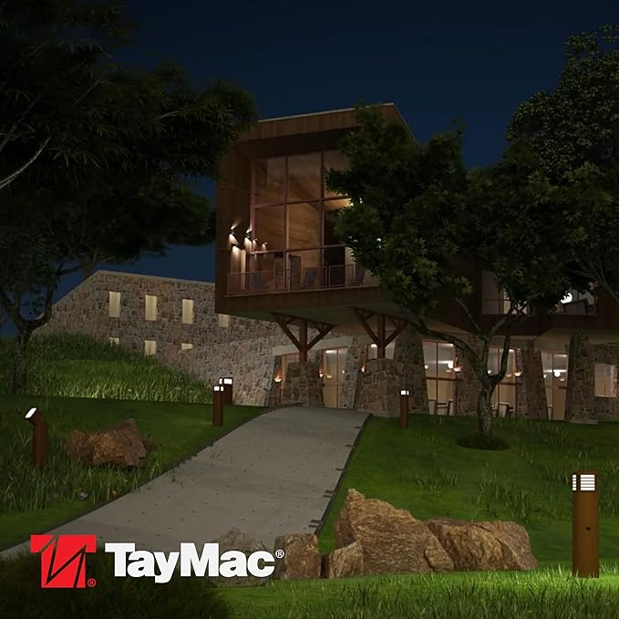 TayMac Bronze Area Light Slide Cover PPALZ for ParkPost Outdoor Power Enclosure (Required), 1000-Lumen 2700K Polycarbonate Post Cap Light for Garden Decor, Seamless LED Lighting Accessory