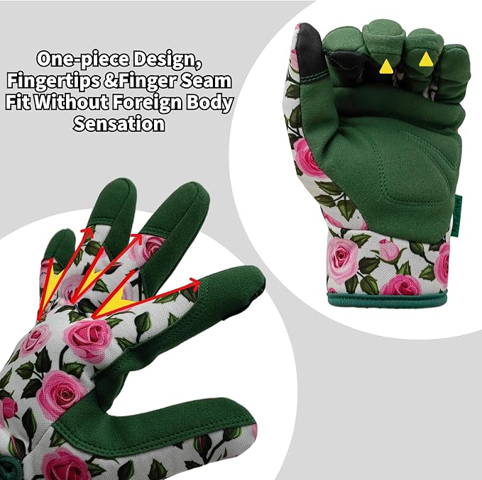Cute Pattern Gardening Gloves,Thornproof Garden Glove,Gardener Gift | Gardening Gifts for Women,Touchscreen,Tender Thornproof,Cute Pattern,Protection Palm,Machine Washable,Adjustable Cuff
