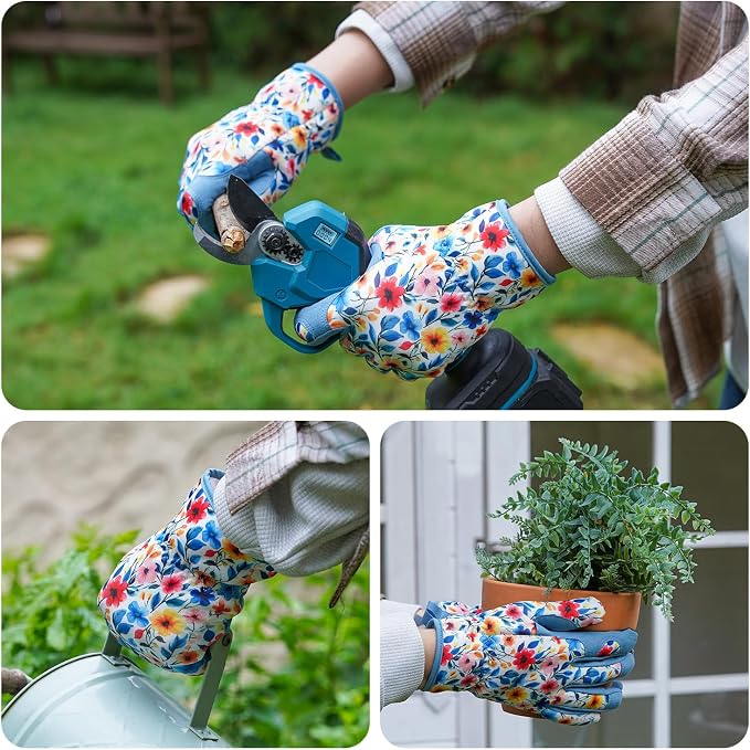 Gardening Gloves for Women, Touchscreen Printed Thorn-Proof | Non-Slip Work Gloves, Ideal Gift for Gardeners, Suitable for Yard Landscaping, Planting & Outdoor Gardening
