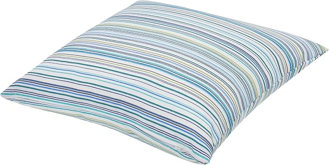 Throw Pillow with Insert, Set of 2, Outdoor Indoor Waterproof Decorative Patio Throw Pillow 18x18 Inch, Square Cushion for Couch Sofa Garden Farmhouse Decoration-Blue Stripe