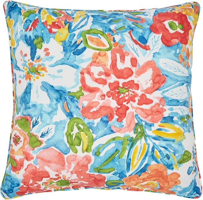 BrylaneHome Bh Outdoor Performance 20" Square Throw Pillow - Poppy Blue