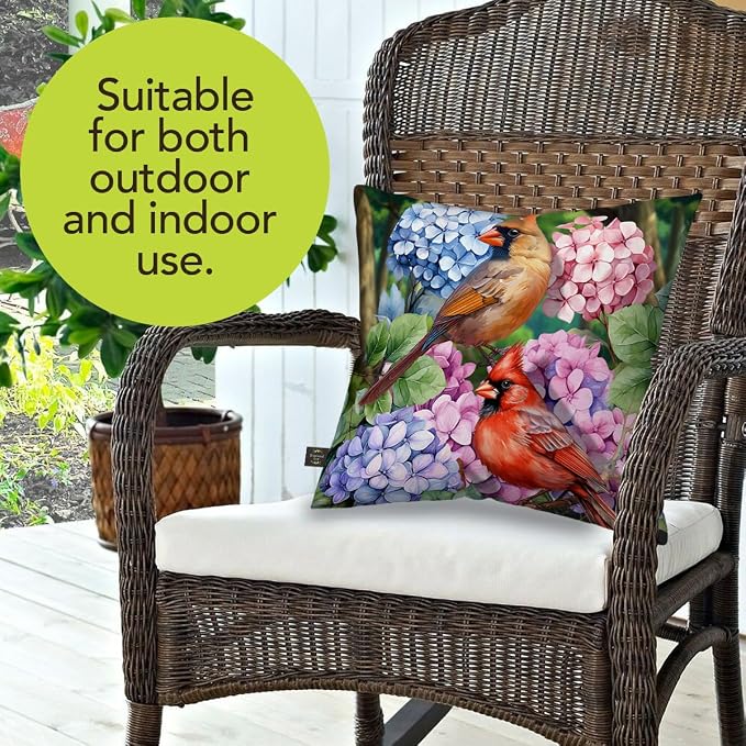 Briarwood Lane Spring Indoor/Outdoor Pillow 17x17 Perched Cardinals for Spring Pillow