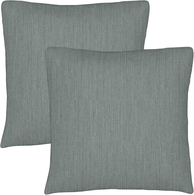 Covers & All Sunbrella Throw Pillows Set of 2, 24 x 24 Inch Square Outdoor & Indoor Cushions with Insert, Fade & UV Resistant Fabric (Cast Mist)