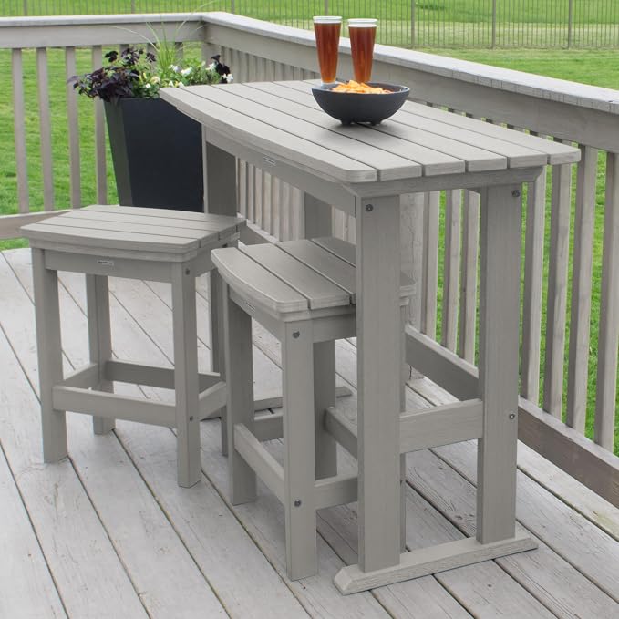 highwood Lehigh 3pc Counter Height Balcony Dining Set, Harbor Gray