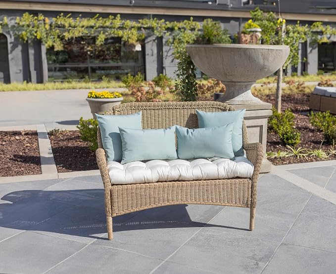 RSH DECOR: Sunbrella Square Throw Pillows Set of 4 | 17" x 17" | Water and Fade-Resistant Performance Fabric | Outdoor Pillow Covers with Down-Alternative Inserts | Canvas Spa