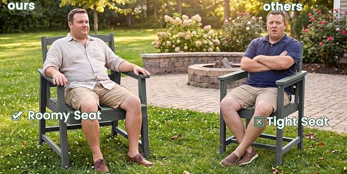 LOUNZY 5 Piece Outdoor Table and Chairs Set, HDPE Weather Resistant, Gray | 4 seat HDPE patio dining set, fade resistant and waterproof, easy clean, ideal for small outdoor spaces