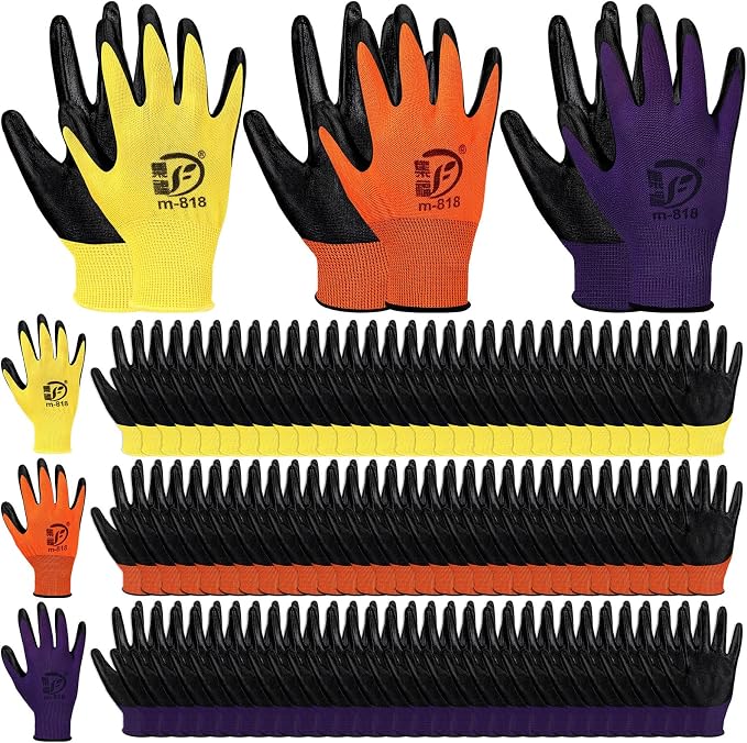 Gardening Gloves for Men Women Breathable Rubber Coated Working Gloves for Outdoor Gardening Yard Work