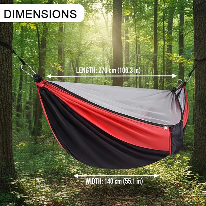 YSUEFIJO Premium Outdoor Hammock for Garden Or Balcony, Breathable Hammock with Soft Fabric, Portable Camping Hammock for Adults, Foldable Hammock Easy to Carry, Comfortable Relaxing Hammock