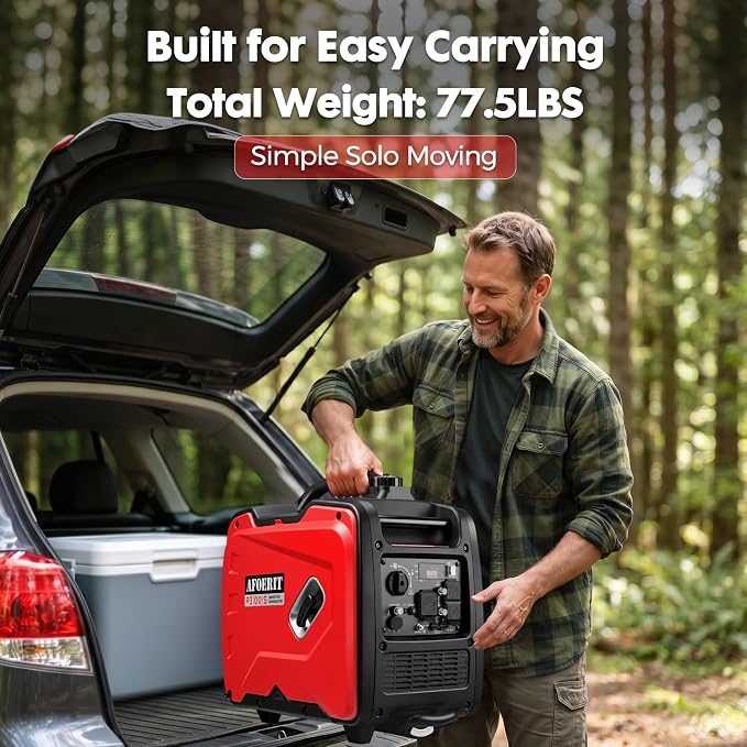 3500 Watt Inverter Generator Portable, Quiet Lightweight Gas Generaror Camping Power Equipment Fuel RV Ready
