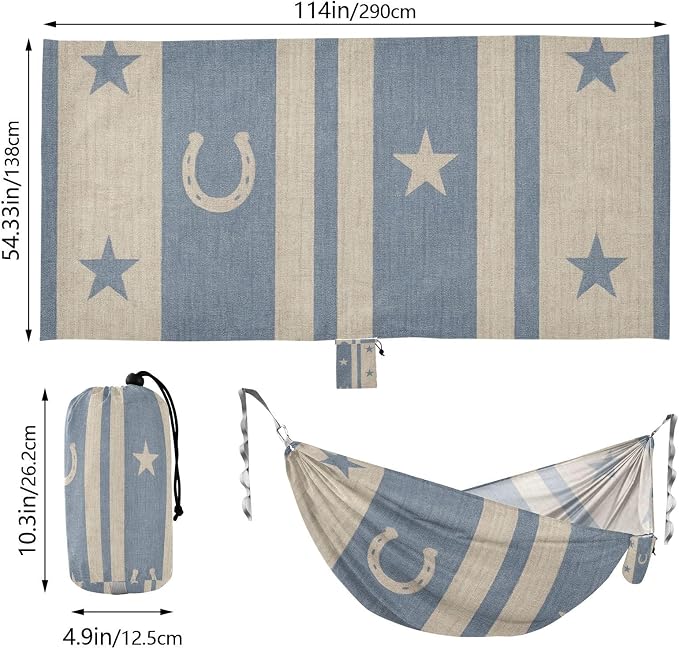 Rustic Farmhouse Striped Wallpaper Hammocks with Tree Straps Hanging Hammock for Outside Patio Backyard Poolside