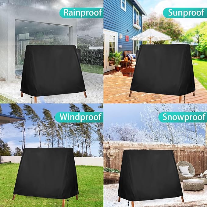 FLYMEI Outdoor Swing Cover Waterproof for A Frame Patio Swing/Outdoor Furniture Porch/Glider Hammock, Waterproof and Windproof, 83" L×55" W×67" H