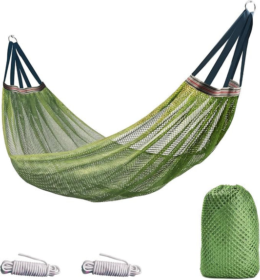 Haimoro Portable Outdoor Mesh Hammock | Includes Carry Bag, Carabiners Included