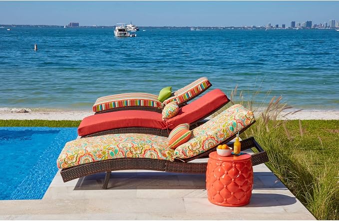 BrylaneHome 84" Outdoor Chaise Lounge Cushion - Cypress Midnight