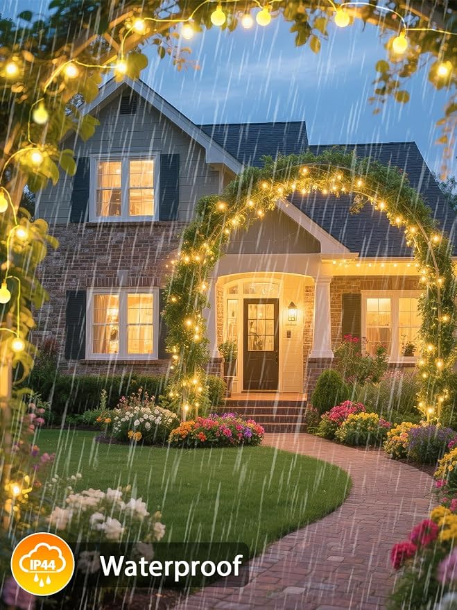 Connectable String Lights Indoor 100LED Smart Voice Controlled Fairy Lights | 43FT Warm White Globe Light Plug in, 12 Modes, Timer & Remote, IP44 Waterproof, for Bedroom Classroom Christmas Room Decor