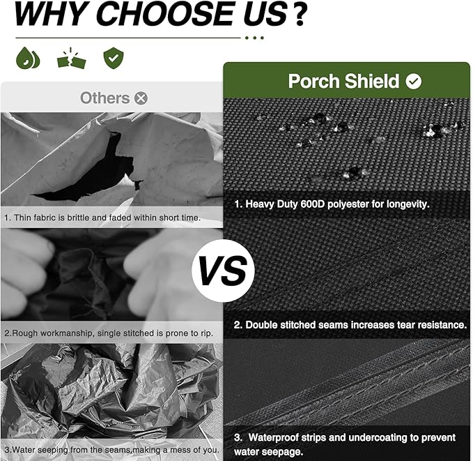 Porch Shield Outdoor Prep Table Cover –Waterproof Patio Dining Cart Cover Fitting Grill Stainless Steel Cart up to 46" L x 24" W x 30" H, Black
