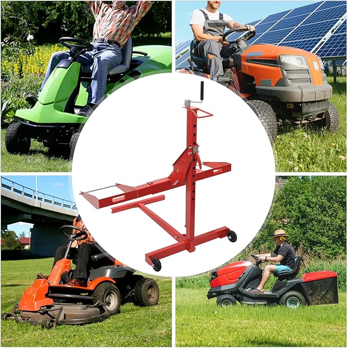 Lawn Mower Lift, Lawn Mower Jack for Maintenance and Repair 750lbs Lifting Capacity Zero Turn Mower Lift Car Lift Adjustable Wheel Span for Lifting and Repairing Garden Tractors, Lawn Mowers