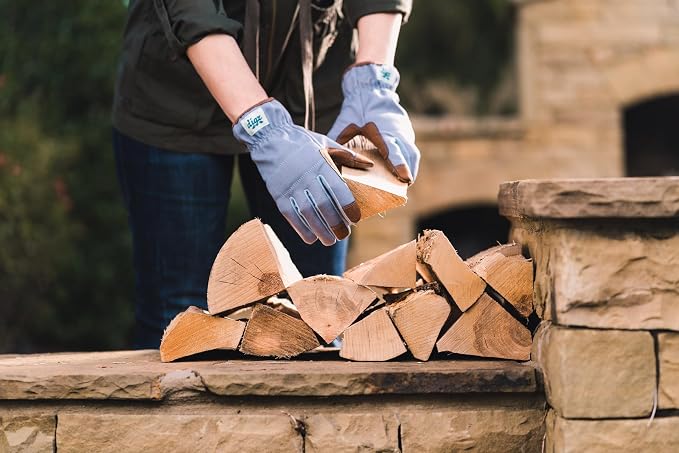 DIGZ Duck Canvas Utility Gardening Gloves for Women | Heavy-Duty Canvas + Reinforced Protection | Large Size, Breathable Durable Fit for Planting, Yard Work & Outdoor Tasks